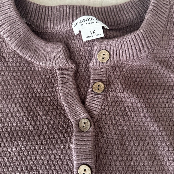 Chic Soul Dusty Pink Crew Neck Sweater - Picture 3 of 3